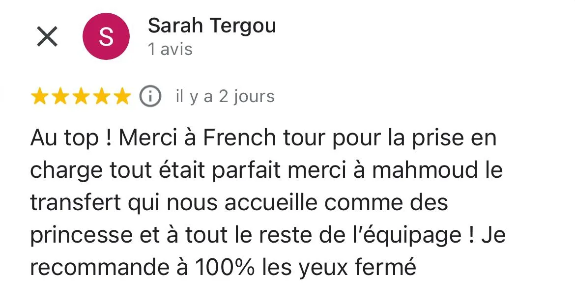 Retour client Hurghada French Tours